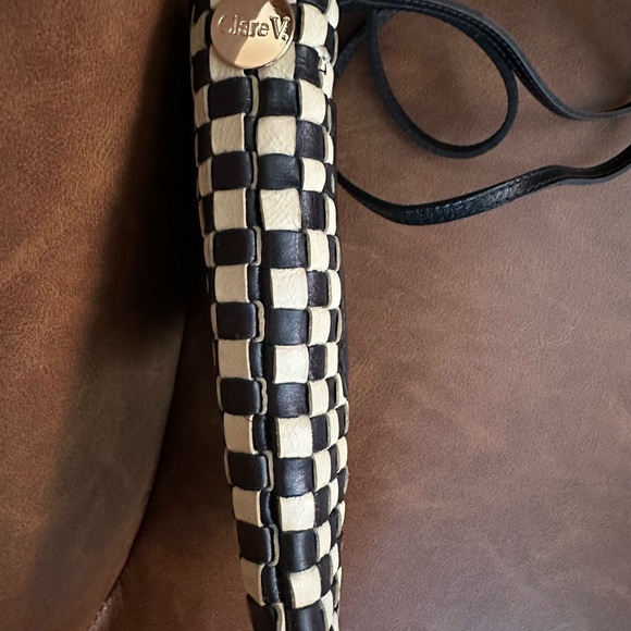 Clare V. Poche in Black/Cream Woven Checker - Picture 5 of 8